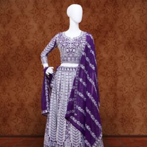 Siragugal Designer Ethnic Wear – SIR001 (Purple Lehenga Set)