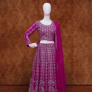 Siragugal Designer Ethnic Wear – SIR003 (Magenta Lehenga Set)