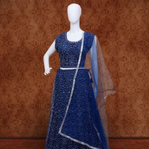 Siragugal Designer Ethnic Wear – SIR004 (Navy Blue Lehenga Set)