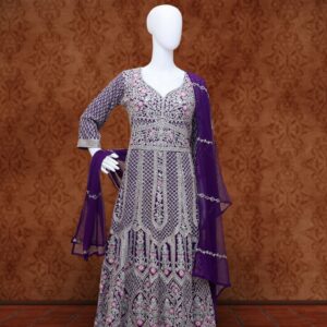 Siragugal Designer Ethnic Wear – SIR006 (Purple Lehenga Set)